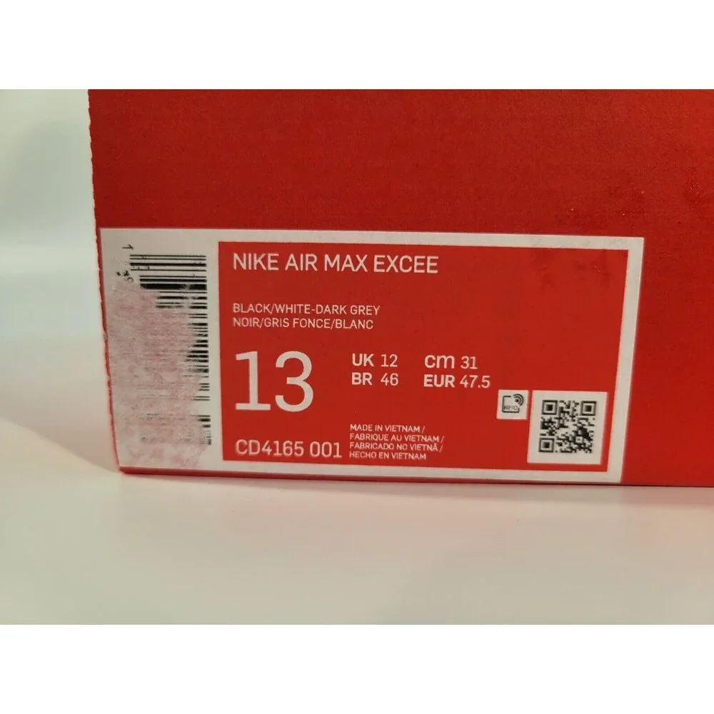 Nike Air Max Excee Black White Dark Gray Shoes Sneakers Mens Size 13 CD4165-001 - Picture 2 of 10